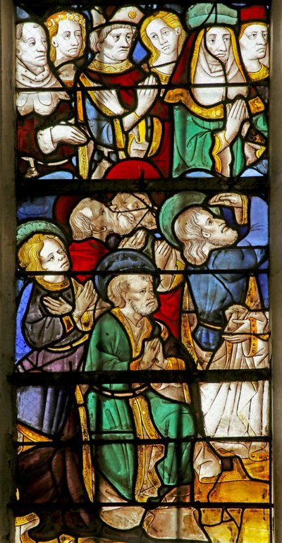 Window depicting the Apostles and others at the Second Coming of Christ (detail) by French School